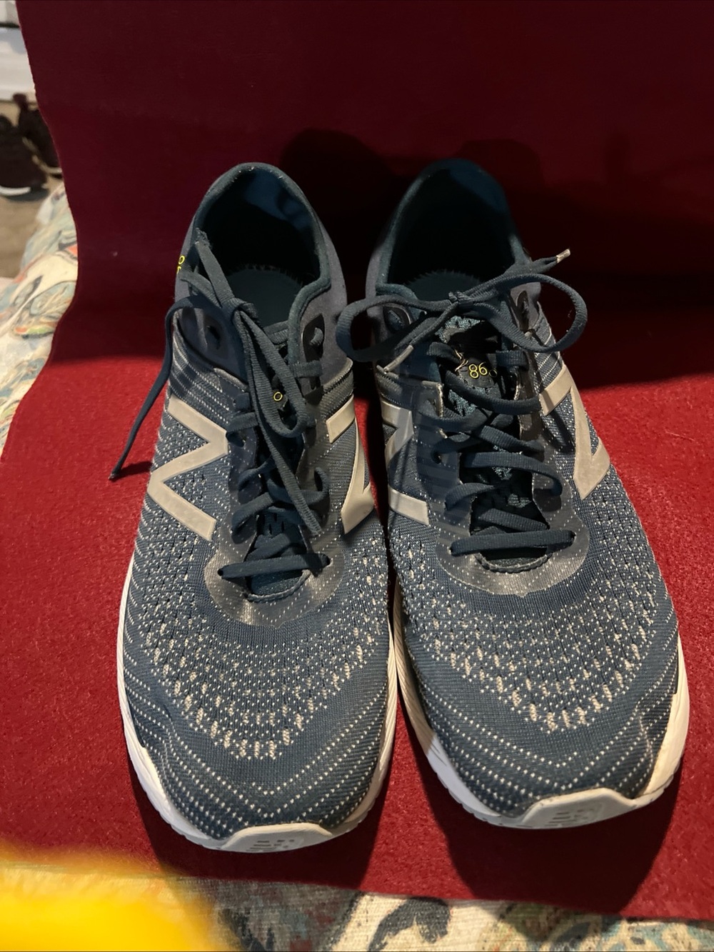 Men's New Balance Fresh Foam Navy Athletic Lace-Up Running Shoes - size 16